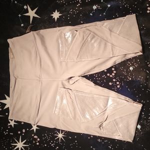 Victorias Secret Sport Knockout Tights Gray/Silver Size Small